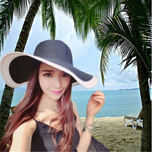 Chapéu feminino verão palha dobrável chapéu plástico sol viseira chapéu para garotas chapéu feminino praia 2024 - compre barato