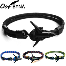 Octbyna Simple Multiple Styles Sport Anchor Hooks For Men Women 550 Aircraft Anchor Nylon Rope Braided bracelet Bangle Jewelry 2024 - buy cheap