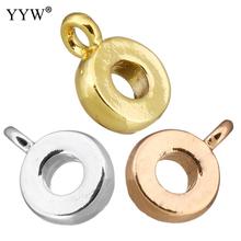 Brass Bail Beads Donut plated Charms for Jewelry Finding 7x10x2.50mm Hole:Approx 2mm 50PCs/Lot 2024 - buy cheap