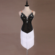 latin dress ladies dance latin dresses childred  black pearl   ballroom latin dress for girl kids latin dress costume LQ084 2024 - buy cheap