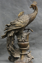 10" Chinese FengShui Copper Stand FengHuang Phoenix Bird Beast God Palace Statue S0705 B0403 2024 - buy cheap