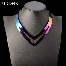 UDDEIN Geometric metal collar fashion torques color alloy statement choker necklace & pendant party jewelry maxi necklace collar 2024 - купить недорого