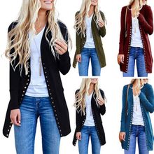 Autumn Long Jacket Coat Women Ladies Long Sleeve Slim Knitted Cardigan Outwear 2024 - buy cheap