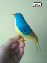 new simulation blue&yellow bird model foam&furs lifelike small bird doll gift about 16cm xf0586 2024 - buy cheap