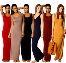 Women Maxi Dress Sleeveless Tank Long Dress Summer Sexy Casual Bodycon Beach Dresses vestido mujer Casual Sundress Tops 2024 - buy cheap