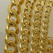 Collar de acero inoxidable curb link para hombre y niño, chapado en oro, ipg, clásico, 316L, 10mm de ancho, 118g, 1 ud. 2024 - compra barato