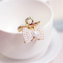 Bow-knot Hairpins with Pearls Hair Clips Wedding Hair Accessories Fashion Women Hair Jewelry Gold Hair Claws Crab Clip Ornaments 2024 - buy cheap