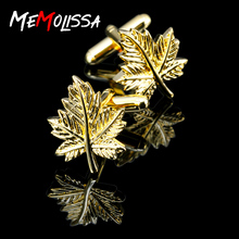 5Pairs/lot Gold Maple leaves Shirt Cufflink for mens gift Brand cuff button wedding cuff link High Quality Blue abotoadura 2024 - buy cheap
