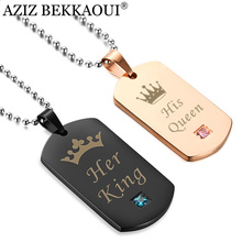 AZIZ BEKKAOUI-colgante de acero inoxidable con forma de corona para parejas, el mejor regalo 2024 - compra barato