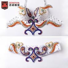 Luxury Perform Belly Dance Costume Outfit 2 Pcs Suit Diamond Bra Belt Hip Scarf Bollywood 34b/c 36b/c 38b/c 2024 - buy cheap