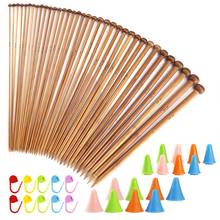 Hot 62 Pieces Knitting Needles Set with 18 Sizes Bamboo Knitting Needles and Knitting Needle Point Protectors and Knitting Cro 2024 - buy cheap