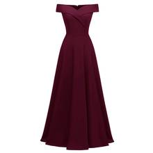 Dressv burgundy elegant evening dress off the shoulder floor length sleeveless wedding party formal dress long evening dresses 2024 - buy cheap