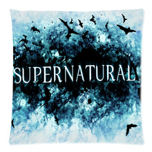 Funda de almohada de lino y algodón con estampado Supernatural de dos lados, 17,7 "X 17,7"(45X45CM) 2024 - compra barato