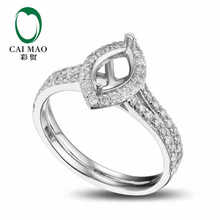 CaiMao Marquise cut Semi Mount Ring Settings & 0.48ct Diamond 18k White Gold Gemstone Engagement Ring Fine Jewelry 2024 - buy cheap