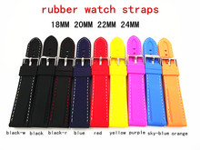 Wholesale 45pcs/lot 18MM 20MM 22MM 24MM rubber Watch band watch strap 9 colors men and women watch straps 2024 - buy cheap