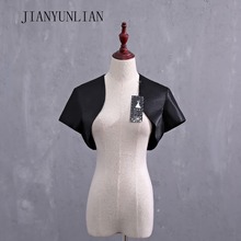 Soft Satin Bolero Shrug Jacket Stole Wrap Shawl Tippet Short Sleeves Custom Made Wedding Bolero for Women 2024 - buy cheap