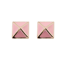 Simple and Elegant Earrings Pink Enamel-dimensional Female Jewelry Earrings for Women 2024 - buy cheap