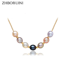 ZHBORUINI 2019 Pearl Jewelry Natural Freshwater Pearl Multicolour Pearl Necklace Pendant 925 Sterling Silver Jewelry For Women 2024 - buy cheap