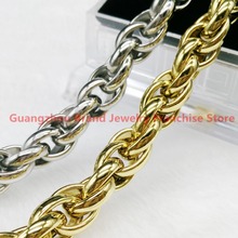 Top Quality 7-40" New Fashion Jewelry 316L Stainless Steel Silver Or Gold color Heavy Chain Neklace For Men Boy 9/11mm 2024 - buy cheap