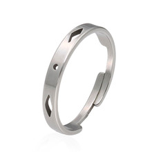 1pc Stainless Steel Ring For Men And Women Couple Wedding Ring Pendant Can Adjust Size Fit Party DIY Accessories Jewelry Making 2024 - buy cheap