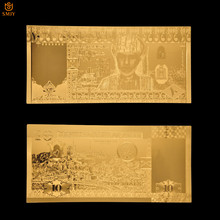 Billetes de oro de Omán, colección de papel de aluminio dorado para regalo de negocios 2024 - compra barato