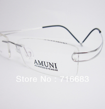Luxury 100% Pure Titanium Silver Black Gun Grey Gunmetal Coffee Brown Rimless Flexible Eyeglass Frames Spectacles Eyewear RX 2024 - buy cheap