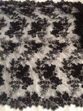Tecido de renda 3d flor com miçangas alta qualidade tecido de renda africana francesa com tamanhos da moda tecido nigeriano 2024 - compre barato