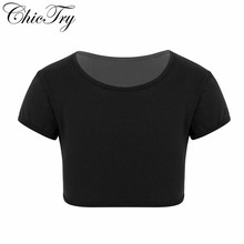 Children Kids Girls Short Sleeves Tops Crop Belly Dance Sports Gymnastic Tops for Workout, Gymnastic Ballet Class Dance Clothes 2024 - buy cheap