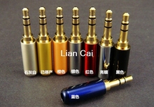100 pçs 3.5mm tomada de áudio jack 3 pólo banhado a ouro fone de ouvido adaptador para diy fone de ouvido estéreo ou usado para reparação fone de ouvido