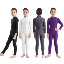 TiaoBug Kids Long Sleeve Zipper Professional Ballet Costume Gymnastics Leotard Dance Wear Children Girls Acrobatics Gym Unitards 2024 - buy cheap