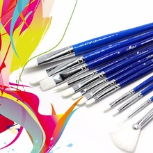 12 pcs Blue Nylon Hair Paint Watercolor Paintbrush Set Oil Painting Art Supplies Oil Painting Oil Painting Acrylic Paintbrush 2024 - buy cheap