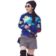 Комплект женский осенний модный новый костюм с блестками темпераментные шорты свитер два комплекта осень-зима 2024 - купить недорого