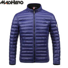 MADHERO Top Quality Nylon Thin Jacket Men Solid Casual Soft Coat With Pockets Keep Warm Winter Basic Slim Fit Jackets Male 2024 - buy cheap