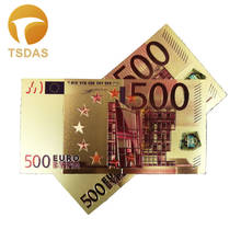 24k Gold Banknotes 500 Euro Gold Foil Collectible Souvenir Banknotes Gift Drop Shipping 2024 - buy cheap