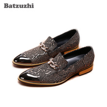 Batzuzhi Zapatos Hombre Homens de Estilo Italiano Sapatos Sapatas de Vestido Dos Homens Do Dedo Do Pé Apontado Sapatos de Couro Preto de Negócios, Tamanho Grande US6-12 2024 - compre barato