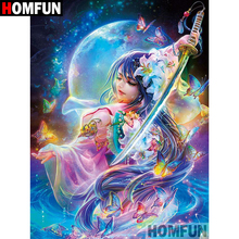 HOMFUN 5D DIY Diamond Painting Full Square/Round Drill "Cartoon girl" 3D Embroidery Cross Stitch gift Home Decor A01090 2024 - buy cheap