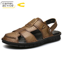 Camel Active 2019 nuevas sandalias de cuero genuino zapatos de hombre zapatillas de negocios informales sandalias de playa de Punta abierta para hombre 2024 - compra barato