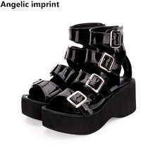 Angelic imprint woman mori girl lolita cosplay punk shoes lady high heels pumps women princess summer dress sandals 33-47 7cm 2024 - buy cheap