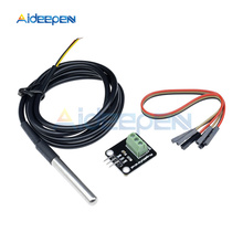 DS18B20 kit de módulo de sensor de temperatura, a prova d'água, 100 cm, cabo de sensor digital, adaptador de terminal de sonda de aço inoxidável para Arduino 2024 - compre barato