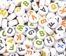 DoreenBeads At Random White Flat Round Alphabet /Letter "A-Z" Acrylic Spacer Beads 7mm, sold per packet of 45 Hot new 2024 - buy cheap