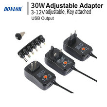 Adaptador de alimentação ajustável 30w ac/dc, 3v 4.5v 5v 6v 7.5v 9v 12v 2a 5a, fonte de alimentação universal, saída usb para carregador de câmera cctv 2024 - compre barato