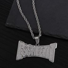 TOPGRILLZ New ESSKEETIT Pendant Necklace Mens Iced out Hip Hop Sliver Color Jewelry Charm Necklace For Men and Women Gifts 2024 - buy cheap