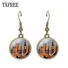 TAFREE vintage Fairytale castle Drop Earrings Vintage Glass Dome Gifts  pendant earrings jewelry for women gift earrings FU05 2024 - buy cheap