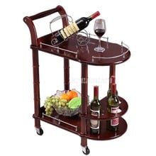 86cm Hotel Dining Cart With Wheels Double Layer Wood Table Wine Cart Beauty Parlour Kitchen Trolleys Side Stand Hotel Furniture 2024 - buy cheap