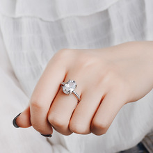 Utimtree овальные кольца с кубическим цирконием, модные свадебные ювелирные изделия из стерлингового серебра 925 пробы, Женское Обручальное кольцо для женщин, обещающие кольца 2024 - купить недорого