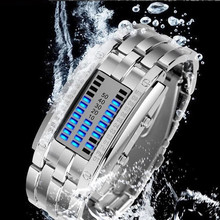 Esplêndida relógio orológio masculino de luxo, aço inoxidável, data, digital, pulseira de led, esportivo, 533 2024 - compre barato