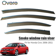 OVERE NEW 1Set Smoke Window Rain Visor For Honda Civic 2006 2007 2008 2009 2010 2011 Vent Sun Deflectors Guard accessories 2024 - buy cheap