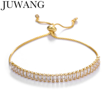 Lujosas pulseras de cristal de Color dorado, cadenas para mujer, joyería de circonita cúbica AAA brillante para mujer 2024 - compra barato