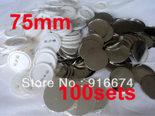 Fast Free shipping Discount  75mm 100 Sets Professional Badge Button Maker Pin Back Pinback Button Supply Materials 2024 - buy cheap