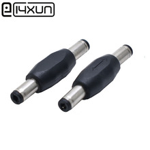 1 peça 5.5*2.5mm/5.5x2.5mm conector de tomada dc macho para macho carregador de áudio adaptador preto 2024 - compre barato